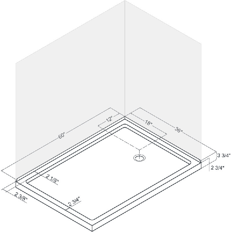 DreamLine SlimLine 60" W x 36" D Double Threshold Shower Base & Reviews